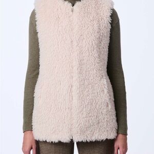 Collection by Bernardo Everly White Faux Fur Vest Sleeveless Boho Hippie Sz XL